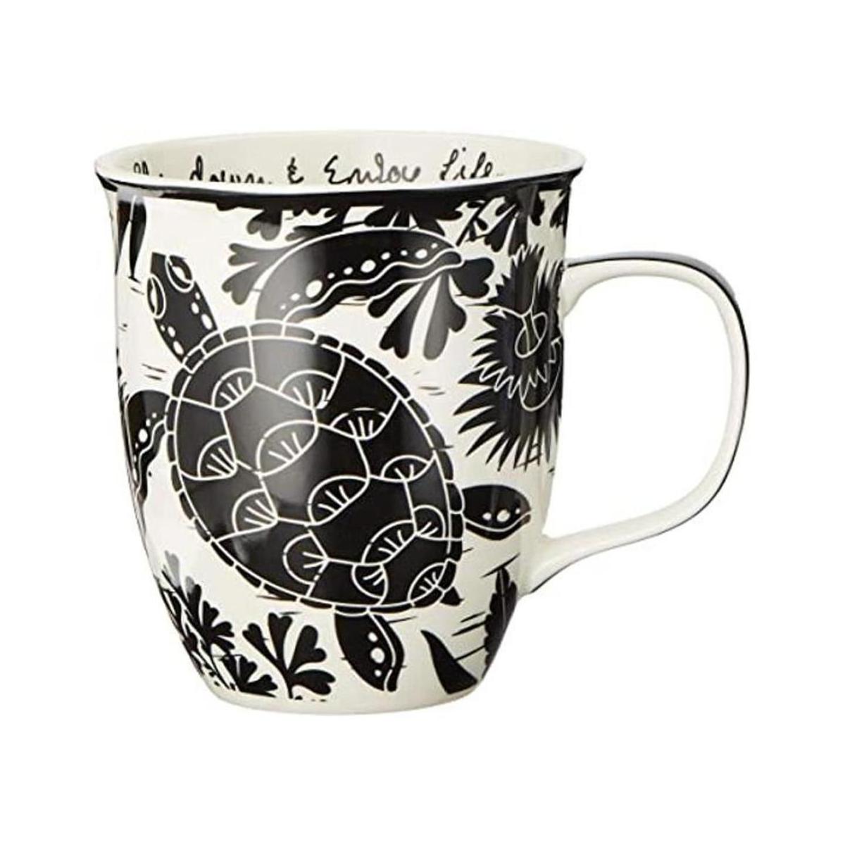 Karma Gifts Taza BOHO en blanco y negro 16 onzas