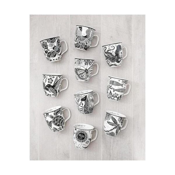 Karma Gifts Taza BOHO en blanco y negro 16 onzas