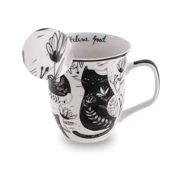 Karma Gifts Taza BOHO en blanco y negro 16 onzas
