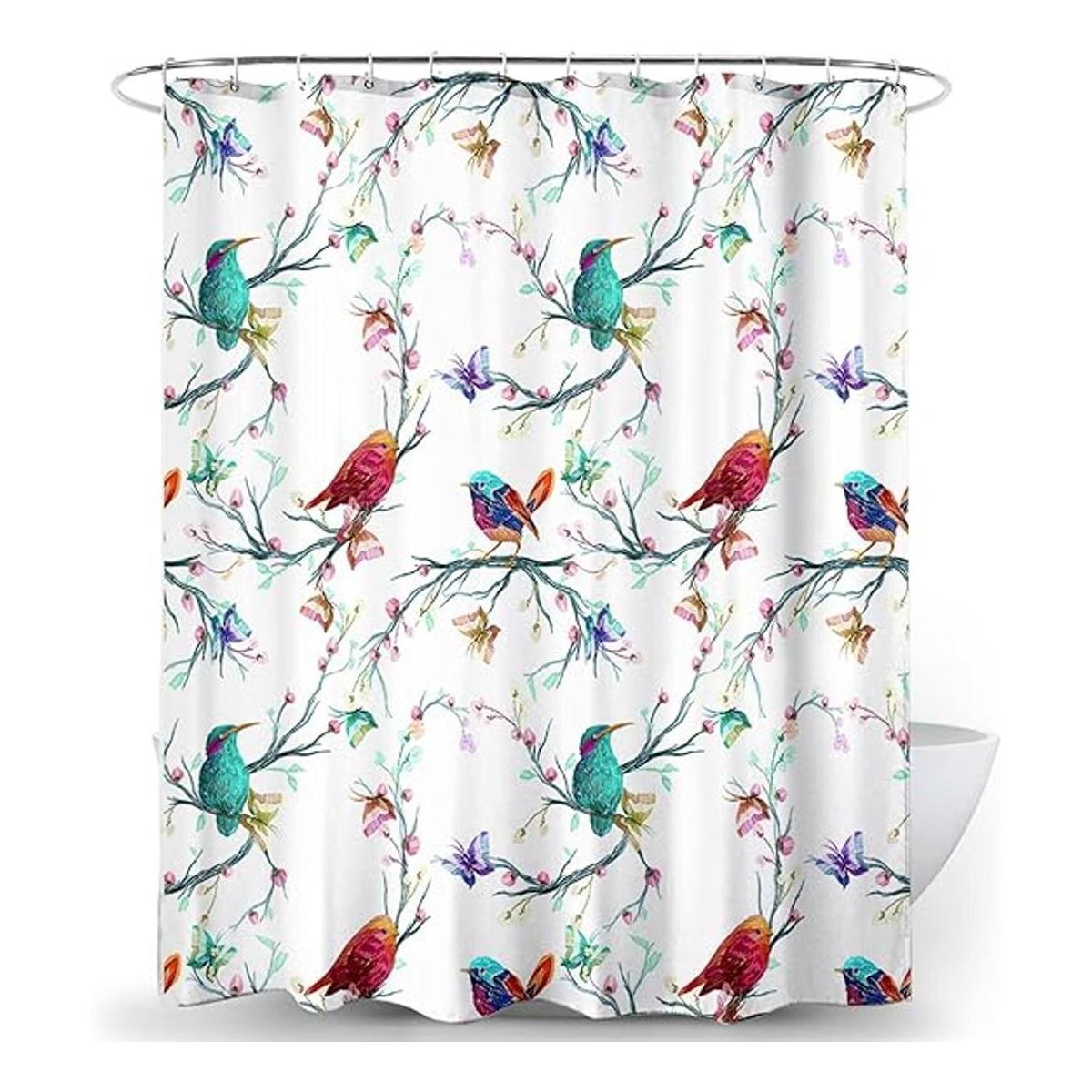 Ao blare Cortina de ducha para pájaros con diseño de