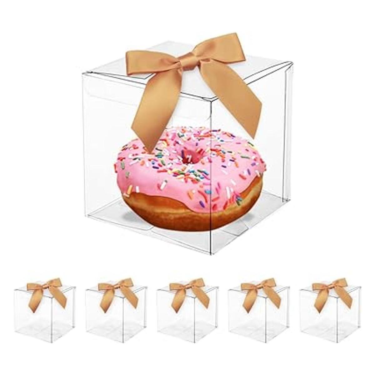 COMFECTO Cajas transparentes para recuerdos de 4 x 4 x 4