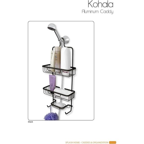 Splash Home Cesta de regadera de aluminio para baño_2