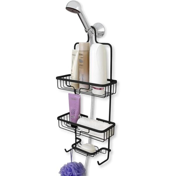 Splash Home Cesta de regadera de aluminio para baño_1