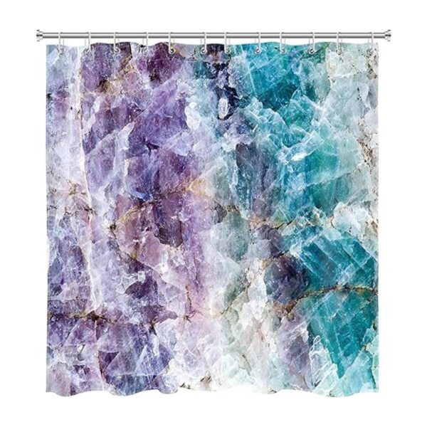 LB Cortina de ducha abstracta de mármol mineral de cristal