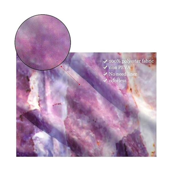 LB Cortina de ducha abstracta de mármol mineral de cristal
