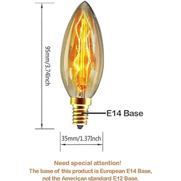 CTKcom Bombillas Edison de 40 W casquillo E14 6