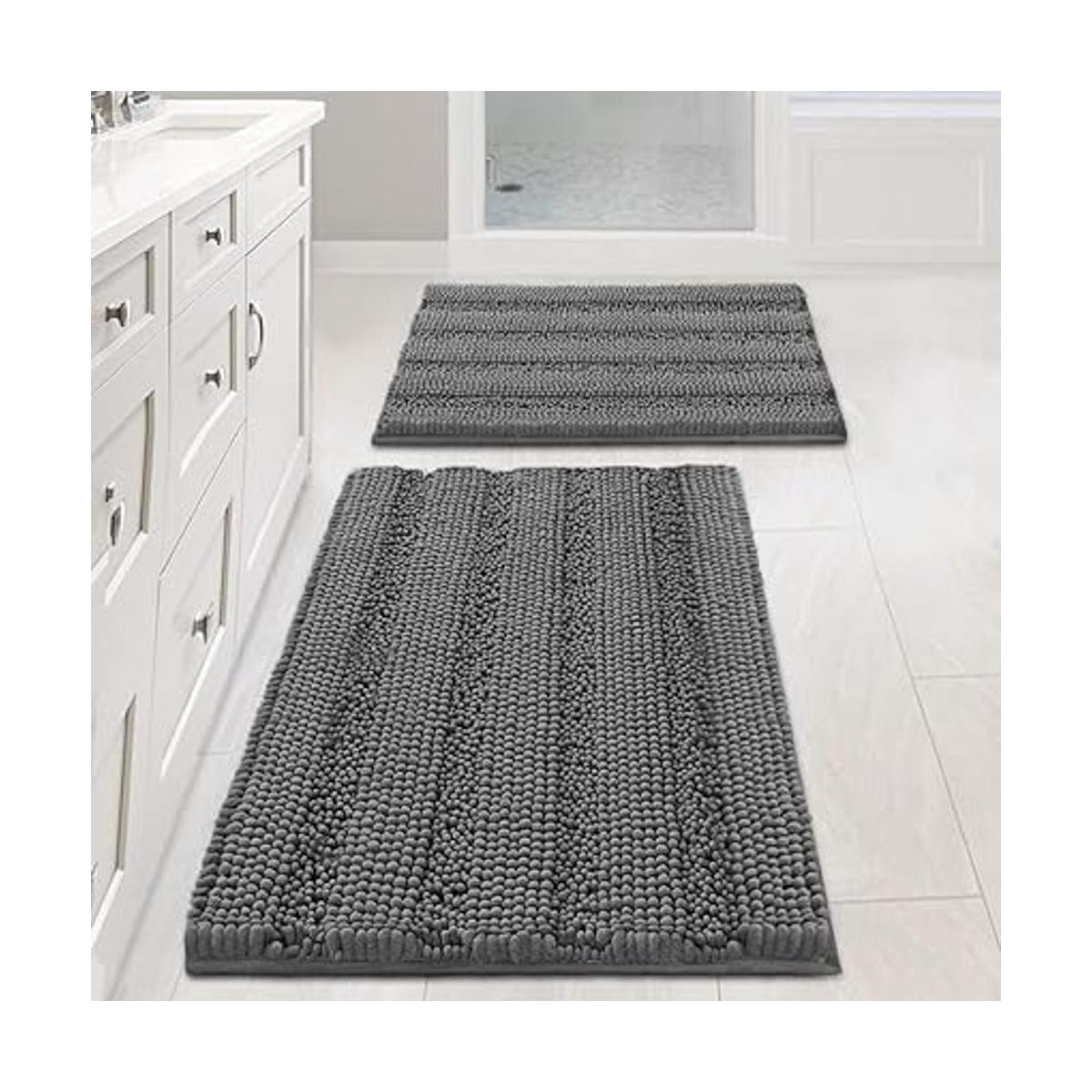 Tapetes para baño gris antideslizantes ultra gruesas y