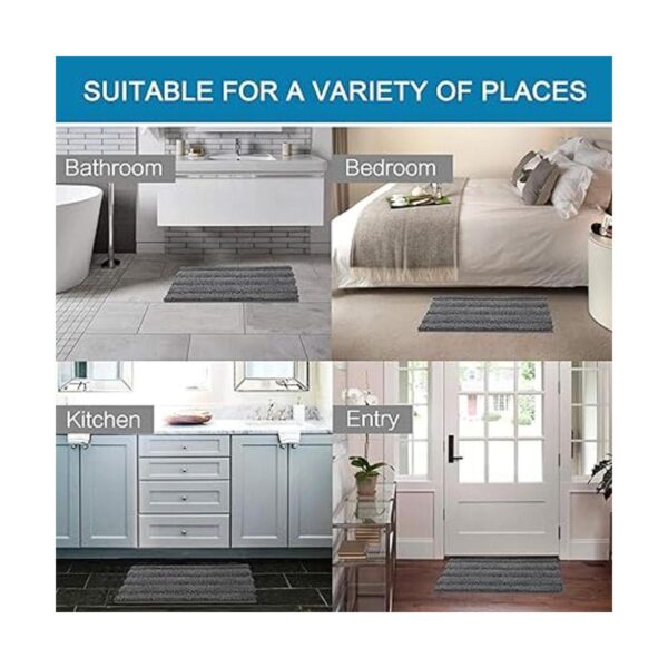 Tapetes para baño gris antideslizantes ultra gruesas y_6