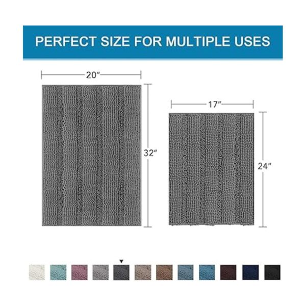 Tapetes para baño gris antideslizantes ultra gruesas y_2