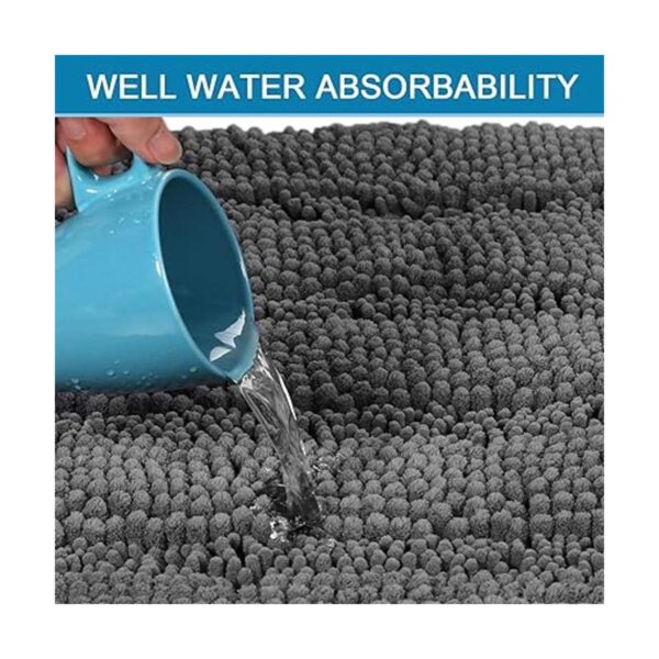 Tapetes para baño gris antideslizantes ultra gruesas y_5