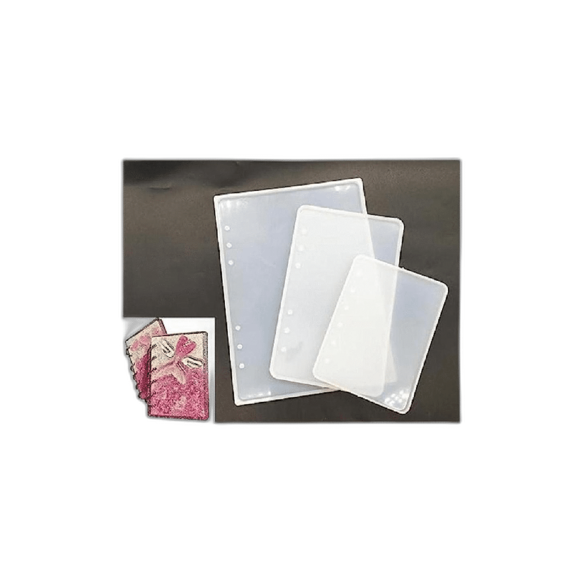 Juego de 3 moldes de resina para cuaderno A5 A6 A7 molde