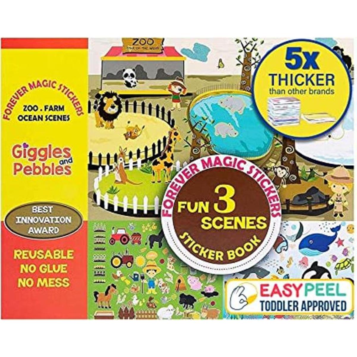 Libro de calcomanías mágicas educativas para niños niños