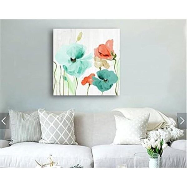 Genius Decor Lienzo decorativo de pared con flores de_2