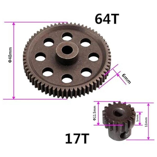 ShareGoo RC 11184 Spur diferencial 64T metal principal_2