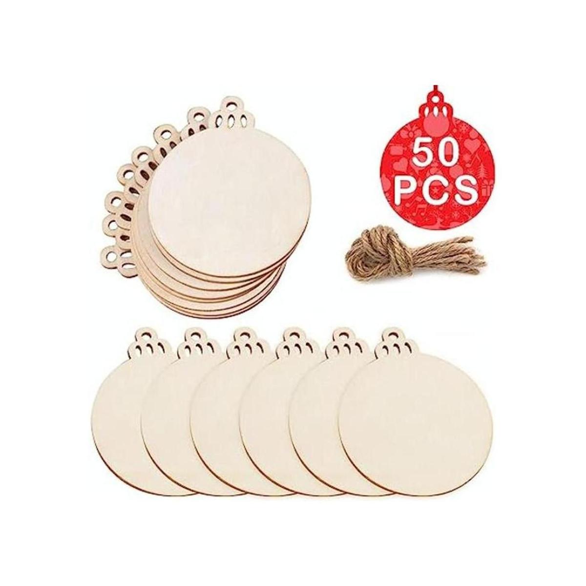 OurWarm 50 piezas de rebanadas de madera natural de 3.5