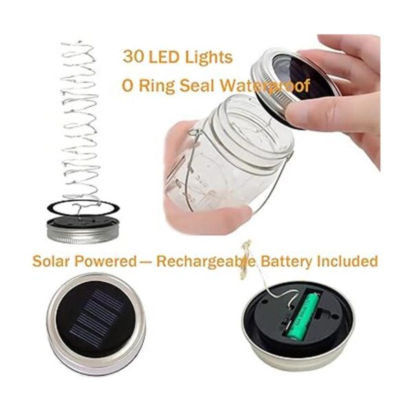 Aikeve Luces solares para tarros de masón paquete de 4_4
