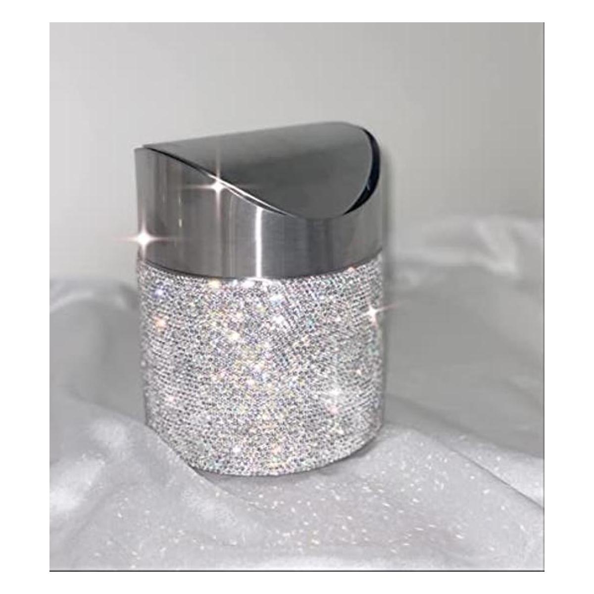 TISHAA Cesta de basura decorativa de tamaño compacto
