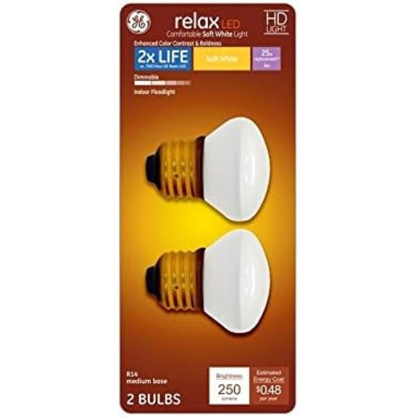 GE Relax Lote de 2 bombillas LED R14 de 25 W equivalentes_2
