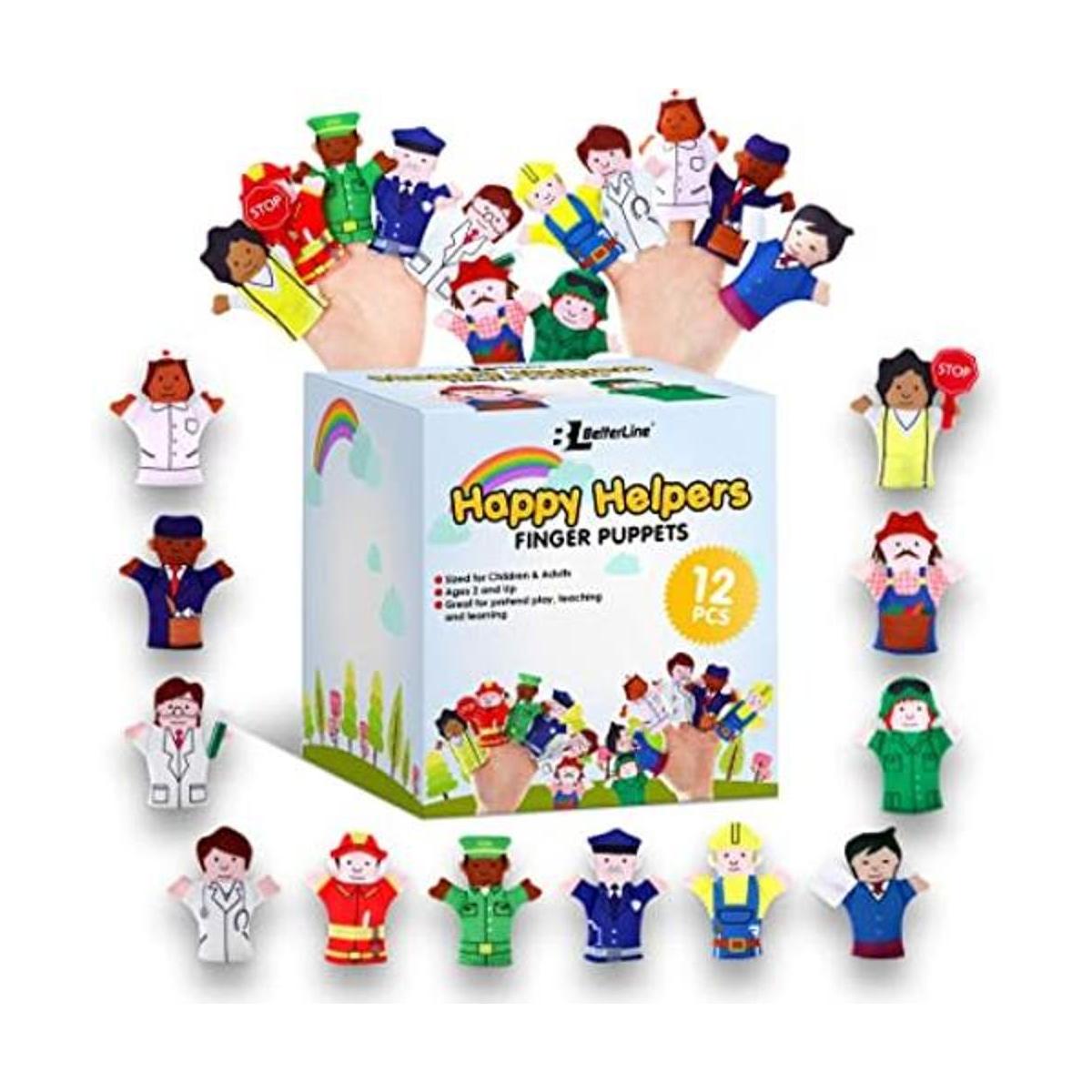 Happy Helpers Finger Puppets Juego de 12 piezas enseña y