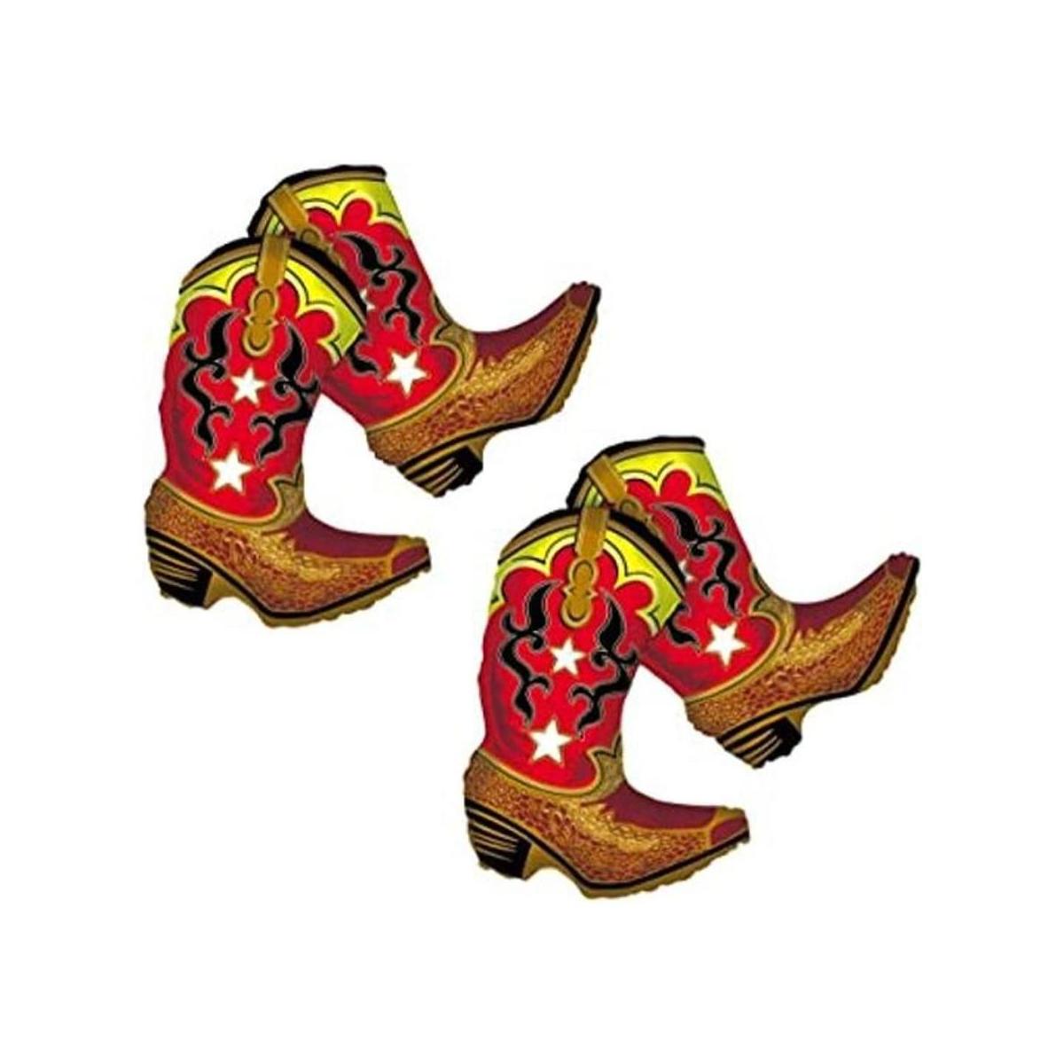 Juego de 2 botas de vaquero bailando Jumbo 36 Foil Party