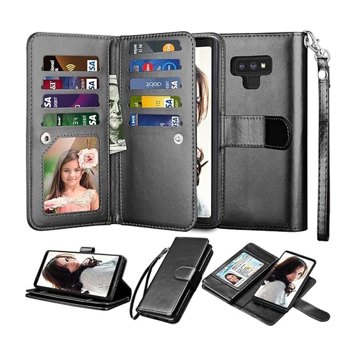 Njjex Funda tipo cartera para Galaxy Note 9 funda para