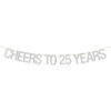 Cartel de felicitación de 25 años con purpurina plateada y_1