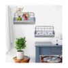 ShabbyDecor Juego de 2 estantes de metal galvanizado