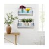 ShabbyDecor Juego de 2 estantes de metal galvanizado