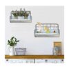 ShabbyDecor Juego de 2 estantes de metal galvanizado