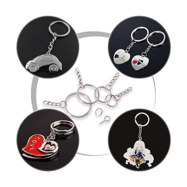 Swpeet Kit de 300 llaveros con cadena y 100 anillos de_6