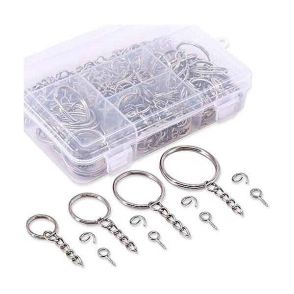 Swpeet Kit de 300 llaveros con cadena y 100 anillos de_1