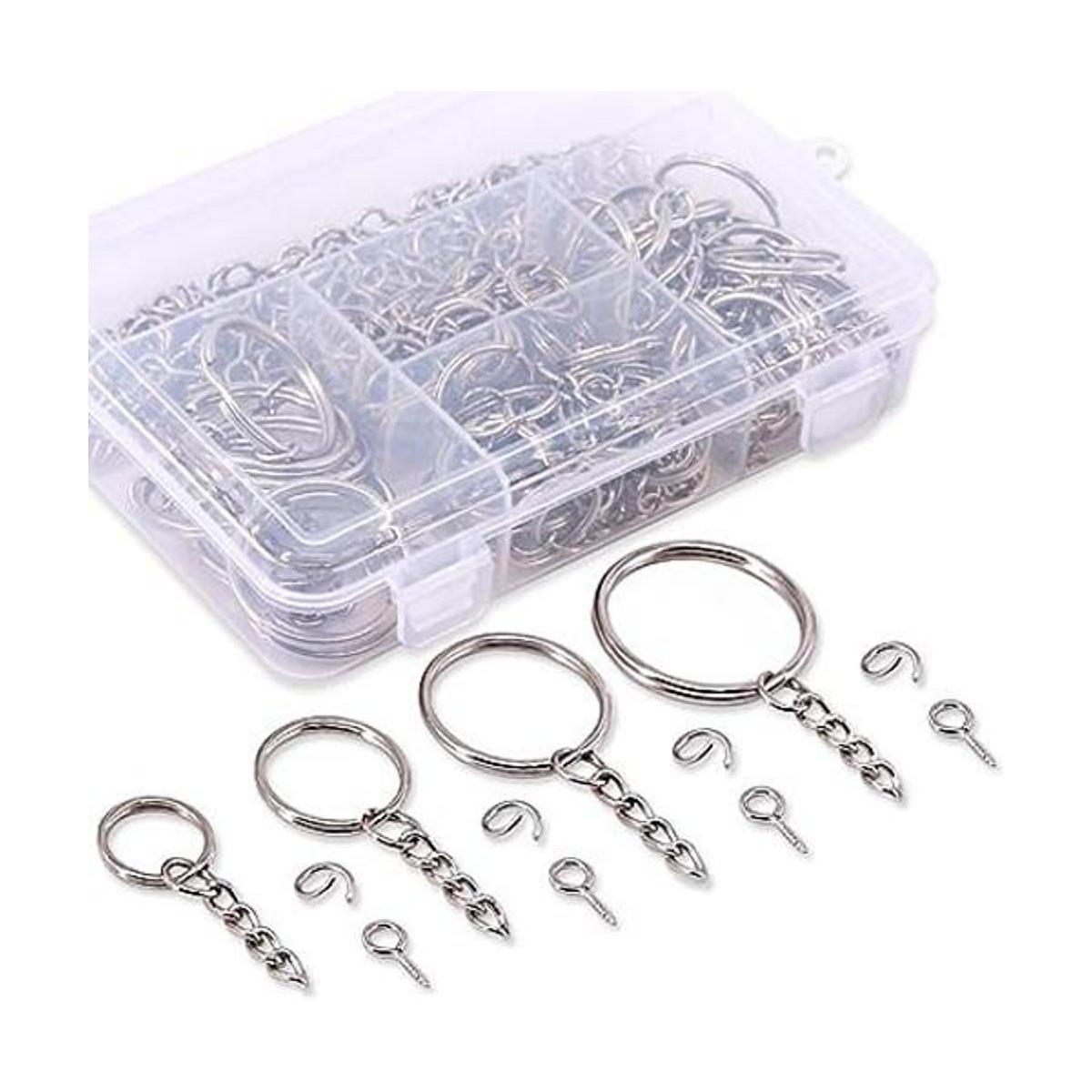 Swpeet Kit de 300 llaveros con cadena y 100 anillos de