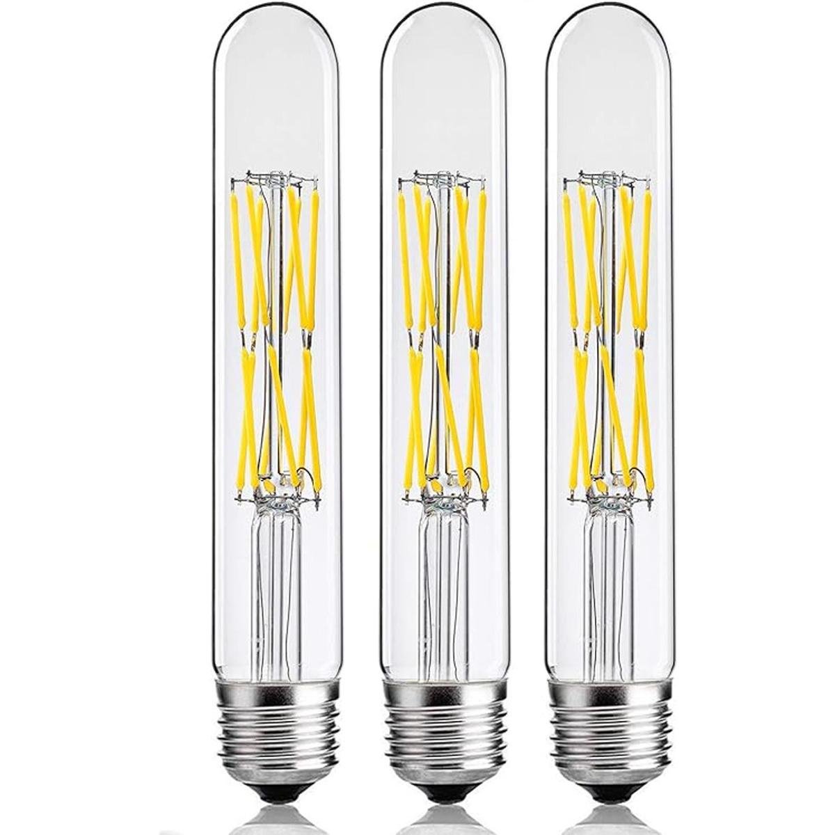 LEOOLS Bombilla tubular LED Edison regulable de 12 W