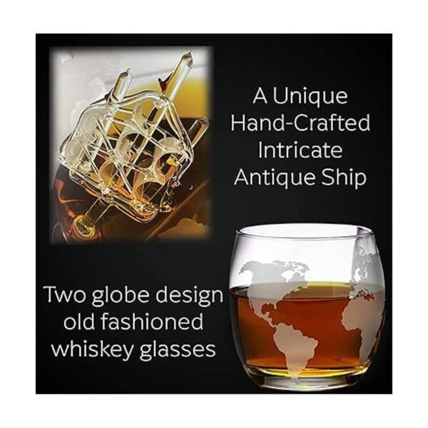 Juego de globos decantadores de whisky con 2 vasos de_3