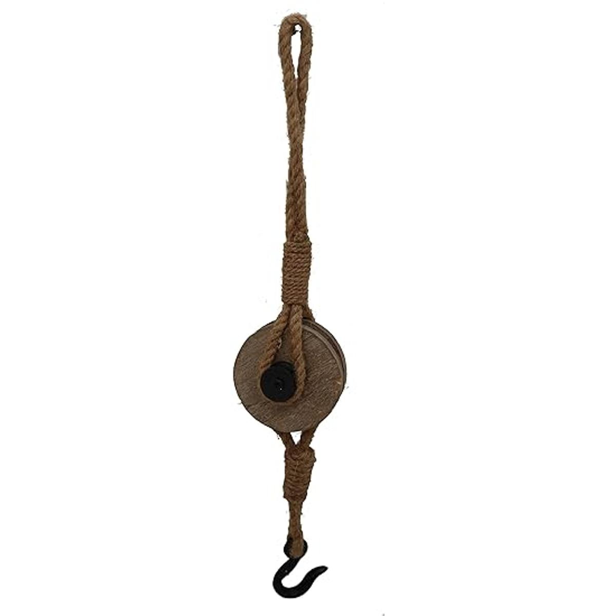 Parisloft Polea industrial decorativa de hierro con