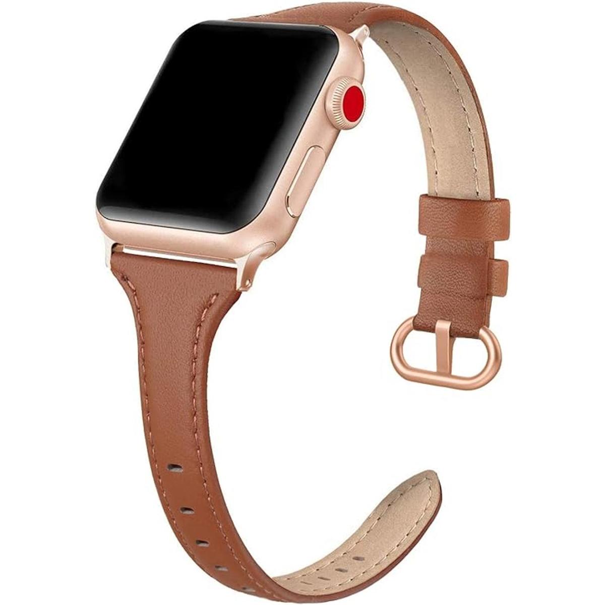 SWEES Correa de piel compatible con iWatch de 1.496 in y