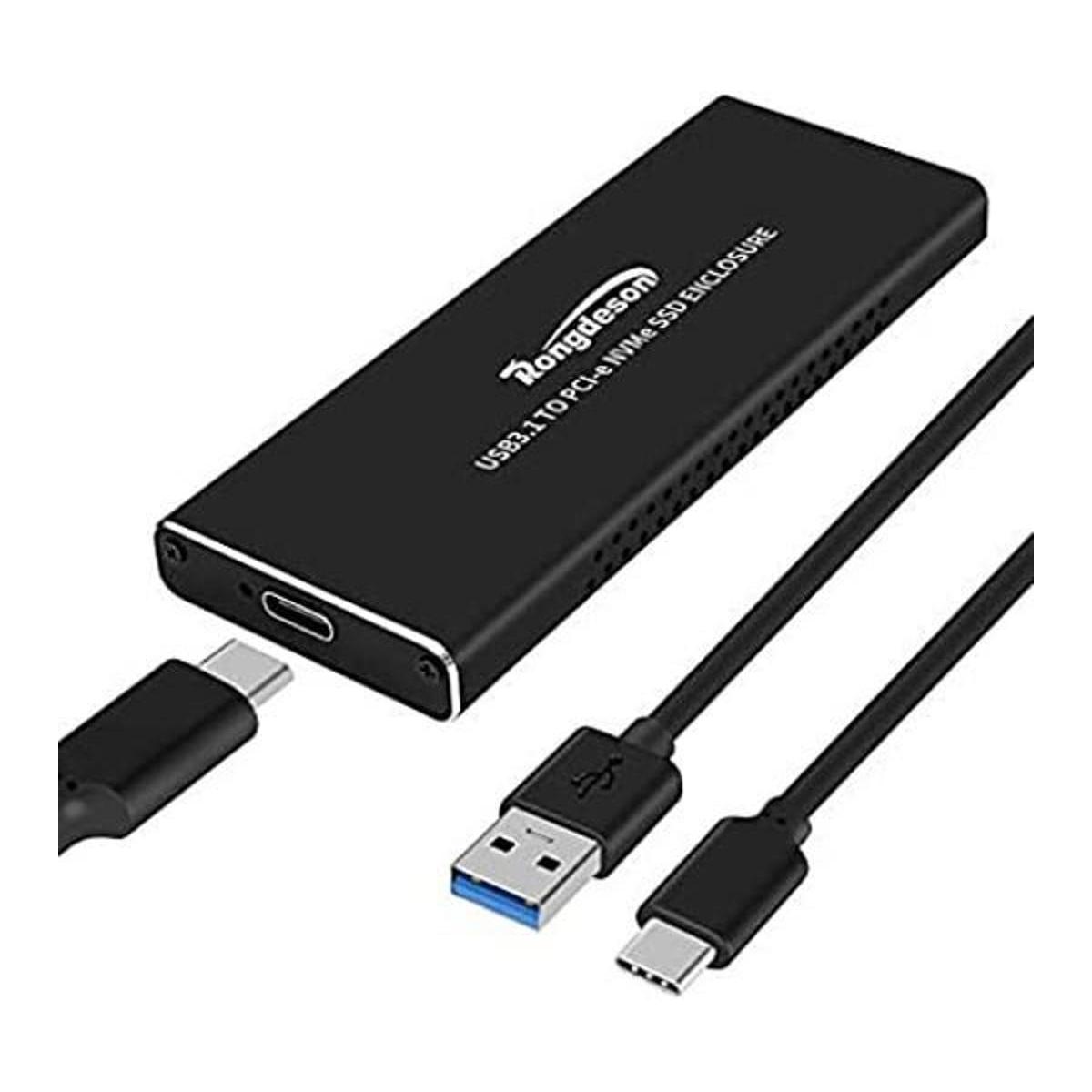Rongdeson M.2 NVME adaptador de gabinete SSD Negro
