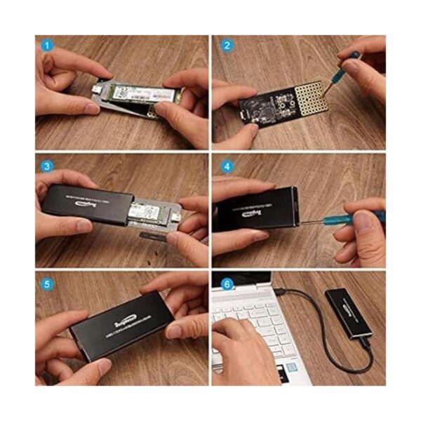 Rongdeson M.2 NVME adaptador de gabinete SSD Negro_4