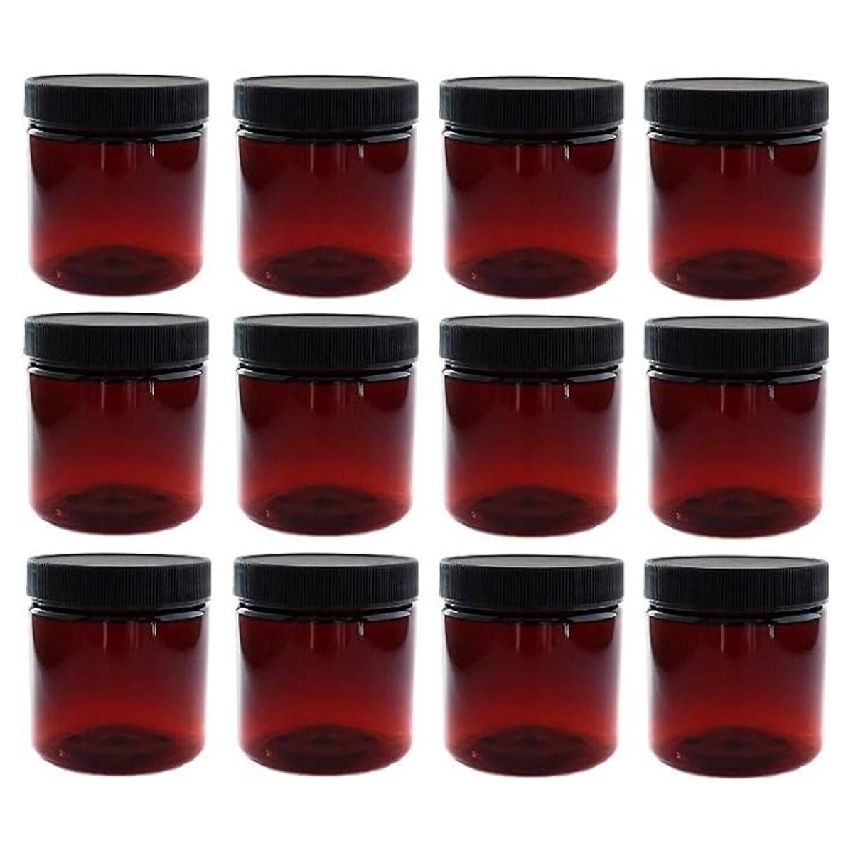 Frascos de plástico ámbar de 0.4 fl oz con tapas