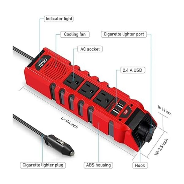 BYGD Inversor de corriente para automóvil de 150 W_3