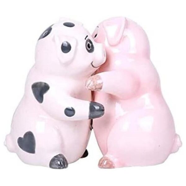 Pacific Giftware Hugging Pigs Juego magnético de salero y_1