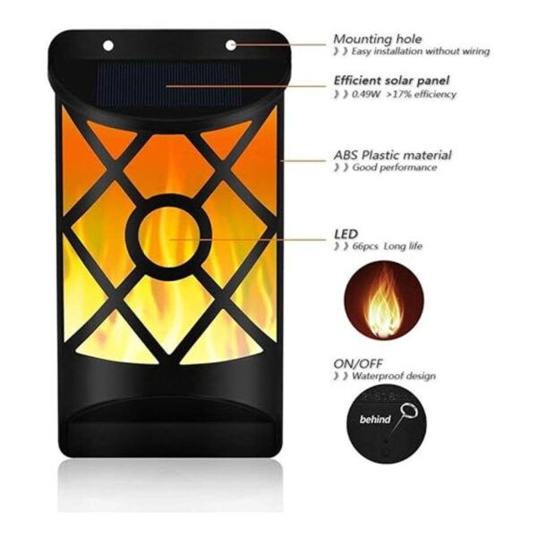 Luces solares de llama al aire libre Fitybow impermeable_2