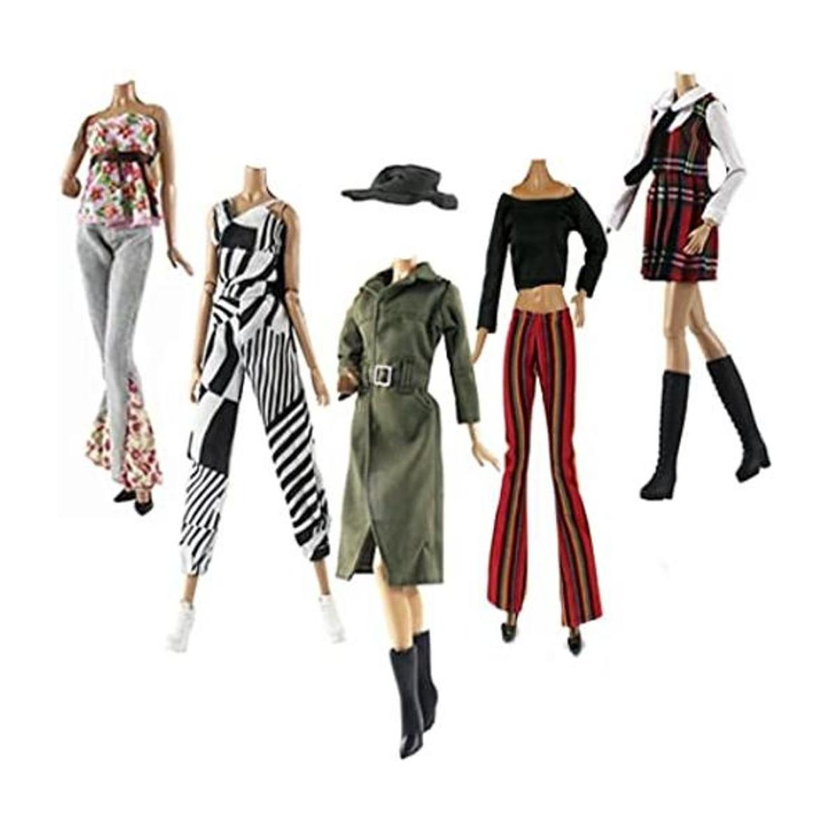 Ropa para muñecas 5 trajes de otoño vestidos rompevientos
