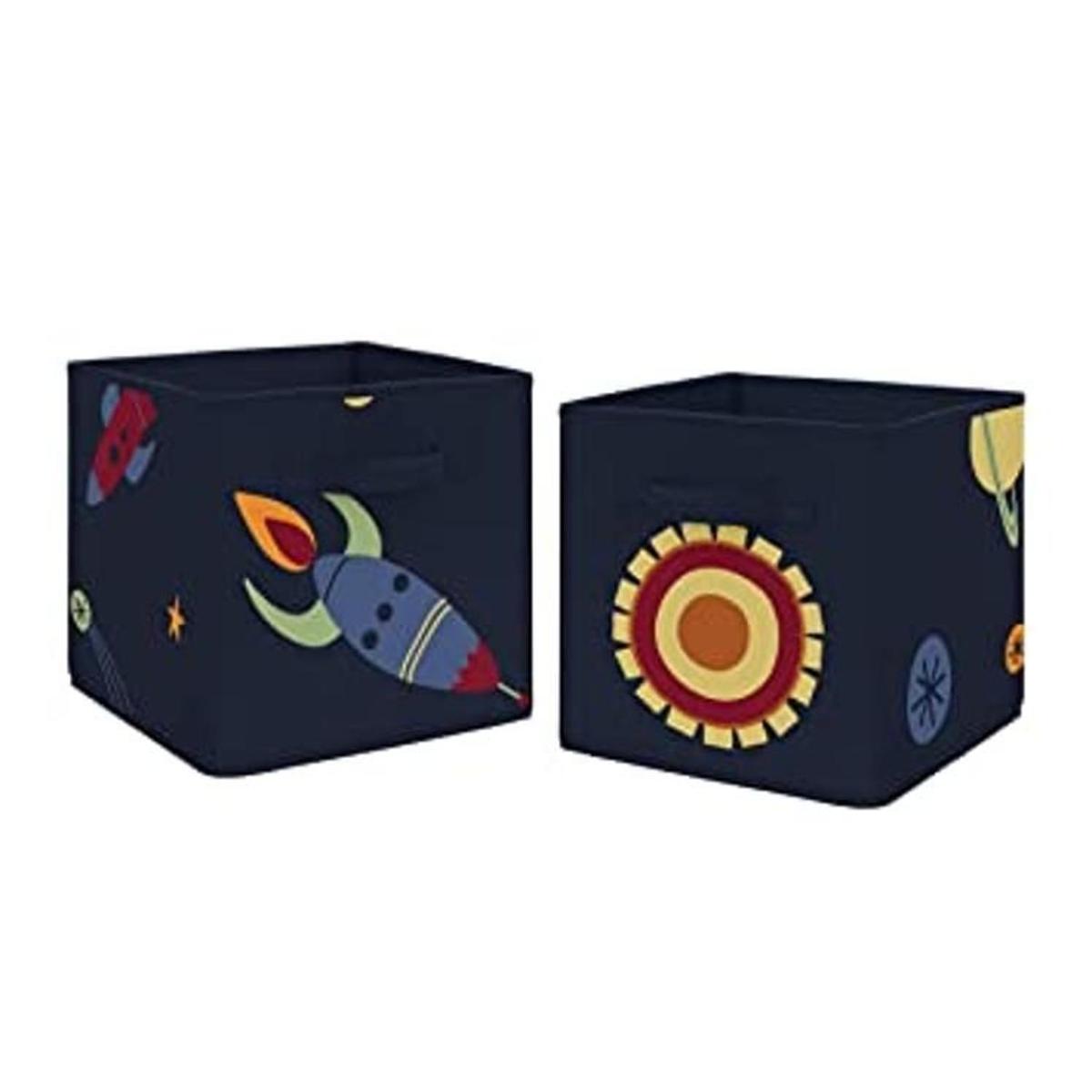 Sweet Jojo Designs Navy Blue Planets Organizador de cubos