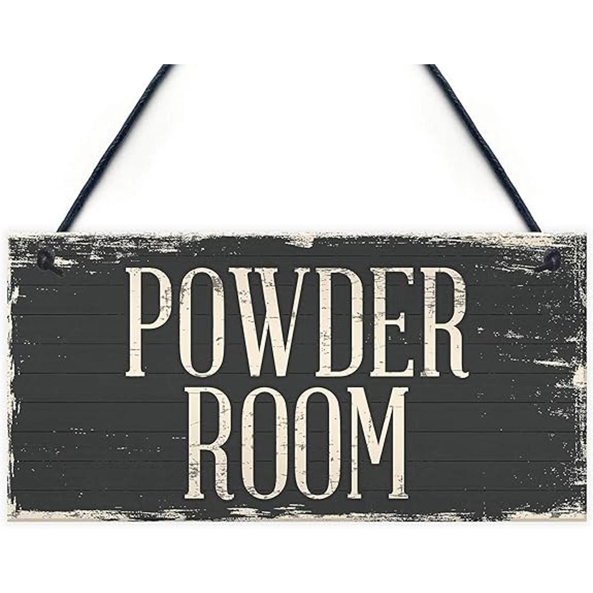 Meijiafei Vintage Powder Room rústica señal de pared