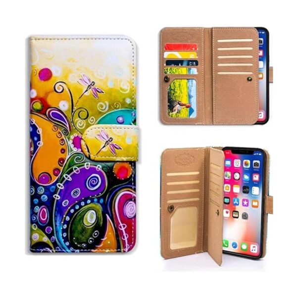Bfun Funda de piel sintética con tapa para iPhone XR con_1