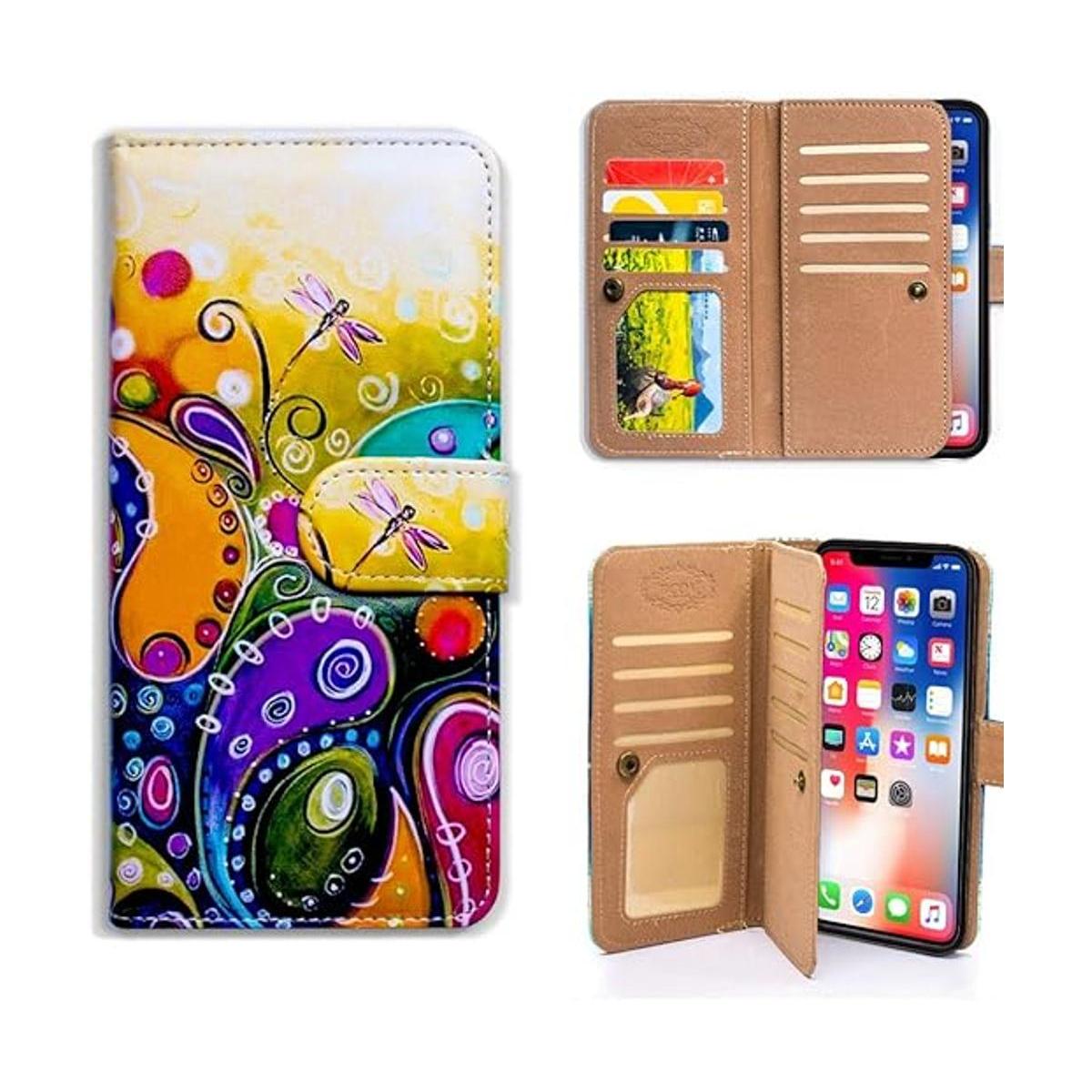 Bfun Funda de piel sintética con tapa para iPhone XR con