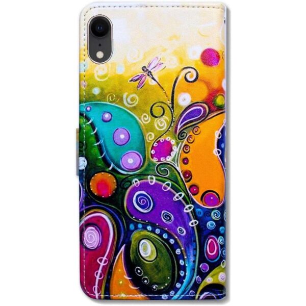 Bfun Funda de piel sintética con tapa para iPhone XR con_2