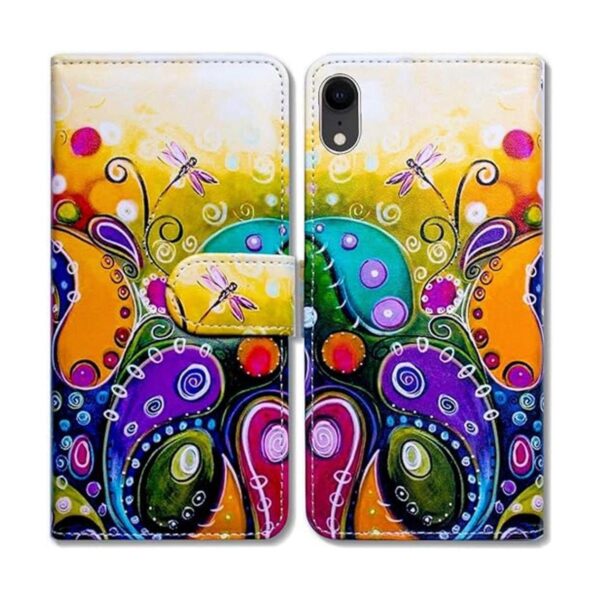 Bfun Funda de piel sintética con tapa para iPhone XR con_4
