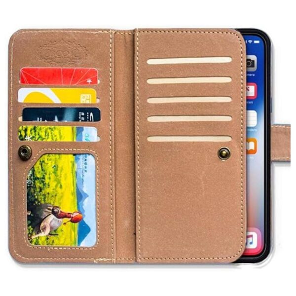 Bfun Funda de piel sintética con tapa para iPhone XR con_5